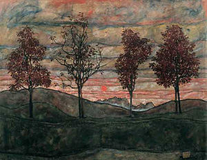 Egon Schiele : Quatre arbres