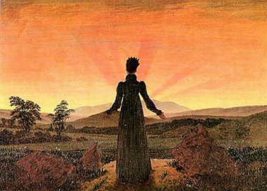 Femme dans le soleil matinal de Caspar David Friedrich