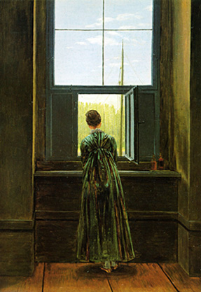 La femme à la fenêtre de Caspar David Friedrich