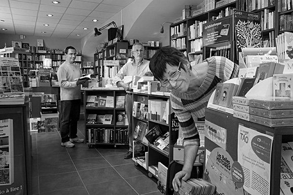 Hubert Emmery, Annette Maseneri et Fabrice Sevenier, librairie Siloe, Nîmes
